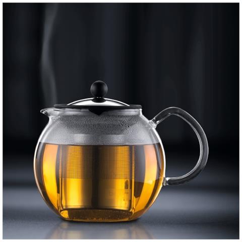 Assam 1L Cromo, Trasparente teiera in vetro per la preparazione del tè - Foto 2